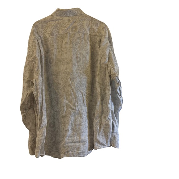 Tommy Bahama Mens XXL 100% Linen Aloha Shirt Palm Leaf Paisley Print - Picture 3 of 9